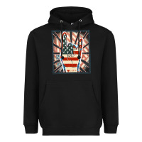 Black Freedom rock hand Heavyweight Hoodie - FaDigitalArtStudio