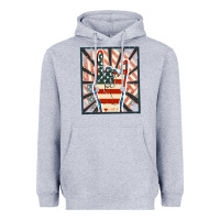 Heather Grey Freedom rock hand Heavyweight Hoodie - FaDigitalArtStudio