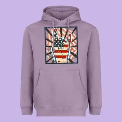 Freedom Rock Hand Heavyweight Hoodie Designed By Fadigitalartstudio