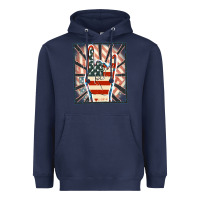 Navy Freedom rock hand Heavyweight Hoodie - FaDigitalArtStudio