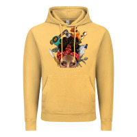 Vintage Mustard Wild Camping Afro Messy Bbs Vintage Hoodie - BundleAndBundleShop