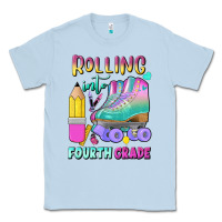 Dusty Blue rolling into fourth grade Classic Tee - BundleAndBundleShop