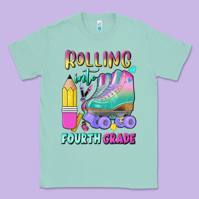 Rolling Into Fourth Grade Classic Tee Designed By Bundleandbundleshop