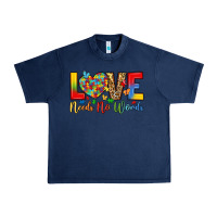 Navy love needs no words Urban Heavy Tee - LillyAllenDesigns