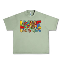 Oil Green love needs no words Urban Heavy Tee - LillyAllenDesigns