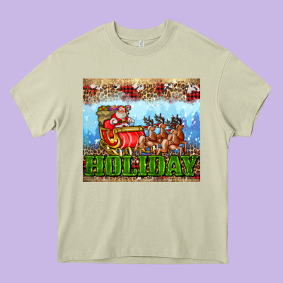 Holiday And Santa. Claus Heavy Core Tee Designed By Adodesignshop