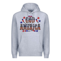 Heather Grey 4 july god bless america western Premium Hoodie - CowCowDesign