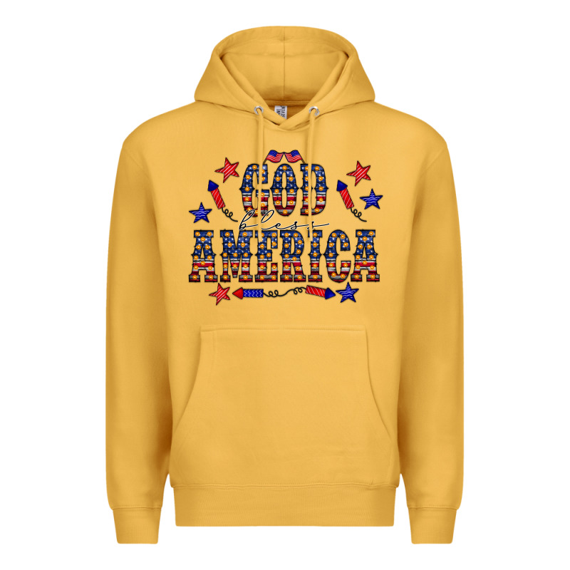 4 July God Bless America Western Premium Hoodie by CowCowDesign | Teevron