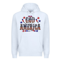 White 4 july god bless america western Premium Hoodie - CowCowDesign