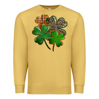 Antique Gold Leopard shamrock St. Patricks Day Premium Sweatshirt - FaDigitalArtStudio