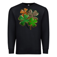 Black Leopard shamrock St. Patricks Day Premium Sweatshirt - FaDigitalArtStudio