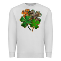 Dove Grey Leopard shamrock St. Patricks Day Premium Sweatshirt - FaDigitalArtStudio