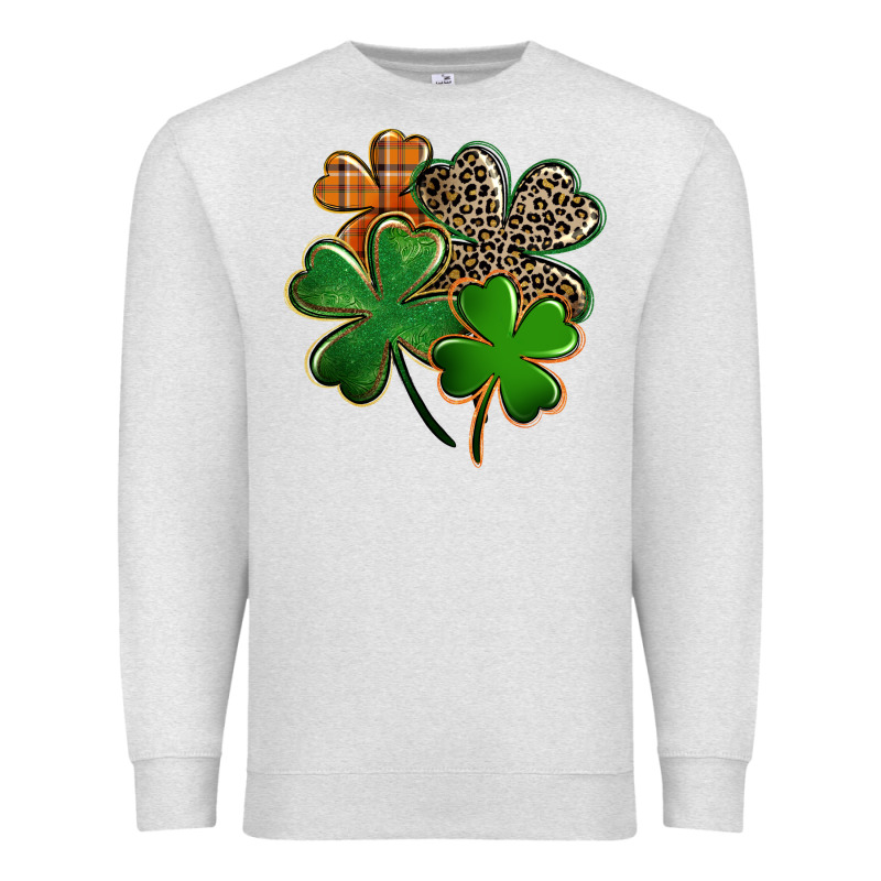 Leopard Shamrock St. Patricks Day Premium Sweatshirt by FaDigitalArtStudio | Teevron