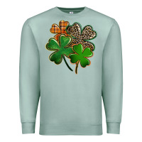Seafoam Leopard shamrock St. Patricks Day Premium Sweatshirt - FaDigitalArtStudio