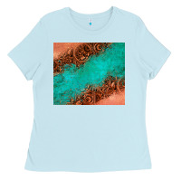 Baby Blue leather turquoise glitter tumbler Ladies Tee - Jasminsmagicworld