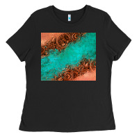 Black leather turquoise glitter tumbler Ladies Tee - Jasminsmagicworld
