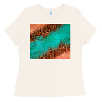 Bone leather turquoise glitter tumbler Ladies Tee - Jasminsmagicworld
