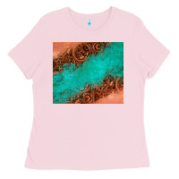 Bubblegum Pink leather turquoise glitter tumbler Ladies Tee - Jasminsmagicworld