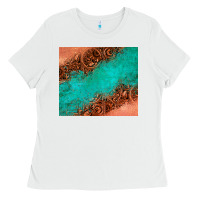 White leather turquoise glitter tumbler Ladies Tee - Jasminsmagicworld