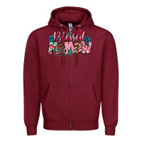 Burgundy Blessed memaw Mother's Day Zipper Hoodie - CowGirlArtShop