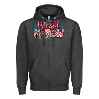 Charcoal Heather Blessed memaw Mother's Day Zipper Hoodie - CowGirlArtShop