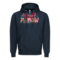 Navy Blessed memaw Mother's Day Zipper Hoodie - CowGirlArtShop