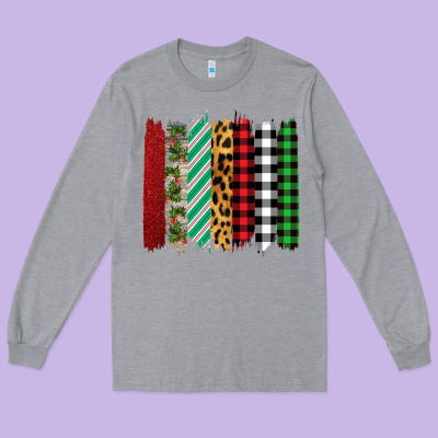 Christmas Brushstrokes Long Sleeve Tee Designed By Bettercallsaul