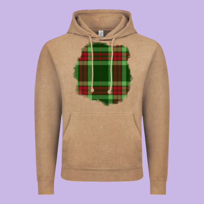 Christmas Tartan Patch Vintage Hoodie Designed By Bundleandbundleshop