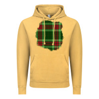 Vintage Mustard Christmas Tartan Patch Vintage Hoodie - BundleAndBundleShop