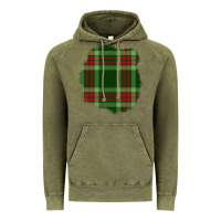Vintage Olive Christmas Tartan Patch Vintage Hoodie - BundleAndBundleShop