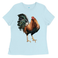 Baby Blue American Game Rooster Ladies Tee - LillyAllenDesigns