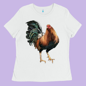 American Game Rooster Ladies Tee Designed By Lillyallendesigns