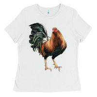 White American Game Rooster Ladies Tee - LillyAllenDesigns