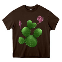 Chocolate Brown heart cactus Heavy Core Tee - Jasminsmagicworld