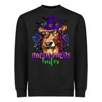 Black Hocus Pocus Heifer with Cow and Halloween Heavyweight Sweatshirt - texasbilliewilder