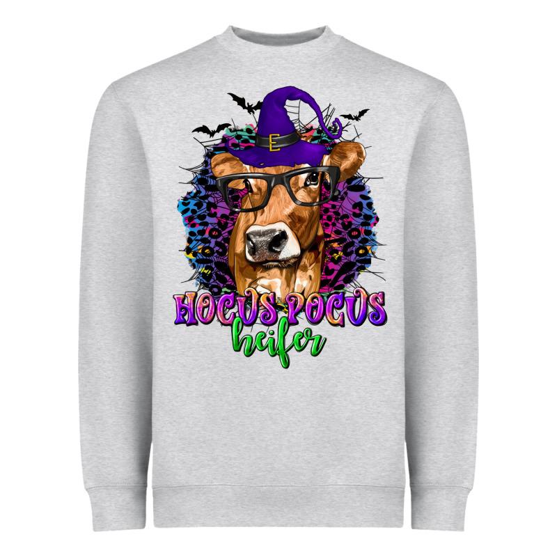 Hocus Pocus Heifer With Cow And Halloween Heavyweight Sweatshirt by texasbilliewilder | Teevron
