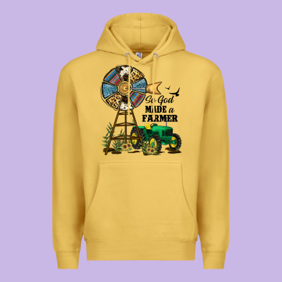So God Made A Farmer Premium Hoodie Designed By Jahusdesignshop