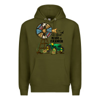 Army Green So God Made a Farmer Premium Hoodie - JahusDesignShop