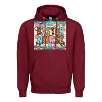 Burgundy Easter nurse Easter Day tumbler Zipper Hoodie - HowdyJamesFarm