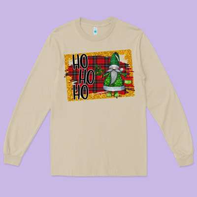 Christmas Ho Ho Ho Long Sleeve Tee Designed By Bettercallsaul