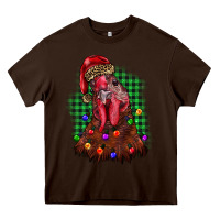 Chocolate Brown christmas rooster Heavy Core Tee - BarkalooDesign