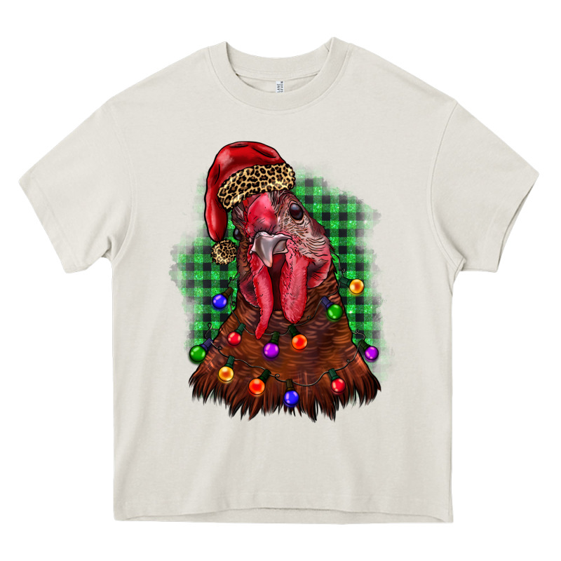Christmas Rooster Heavy Core Tee by BarkalooDesign | Teevron