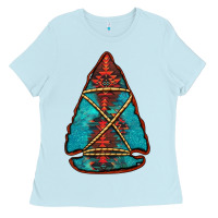 Baby Blue turquoise glitter aztec arrowhead Ladies Tee - Jasminsmagicworld