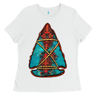 White turquoise glitter aztec arrowhead Ladies Tee - Jasminsmagicworld