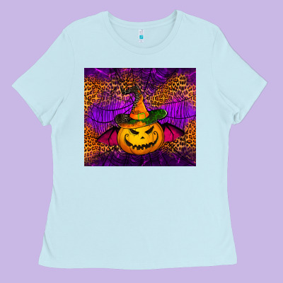 Halloween Jack O'lantern Tumbler Ladies Tee Designed By Jasminsmagicworld