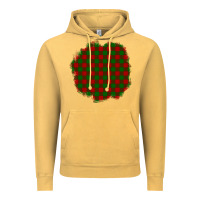 Vintage Mustard Christmas Tartan Patch Vintage Hoodie - BundleAndBundleShop