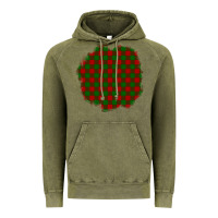 Vintage Olive Christmas Tartan Patch Vintage Hoodie - BundleAndBundleShop