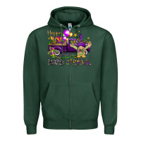 Sports Green Happy Mardi carnival with truck Zipper Hoodie - HowdyJamesFarm