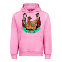 Fuchsia Pink horseshoe chicken Urban Hoodie - CowhideDigitalArt