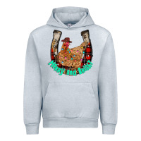 Heather Grey horseshoe chicken Urban Hoodie - CowhideDigitalArt